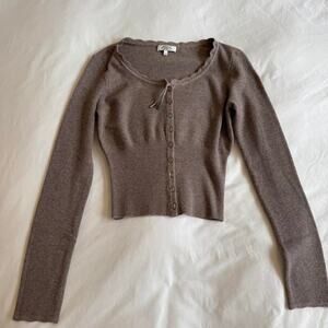 Mirror palais brown long sleeve cardigan